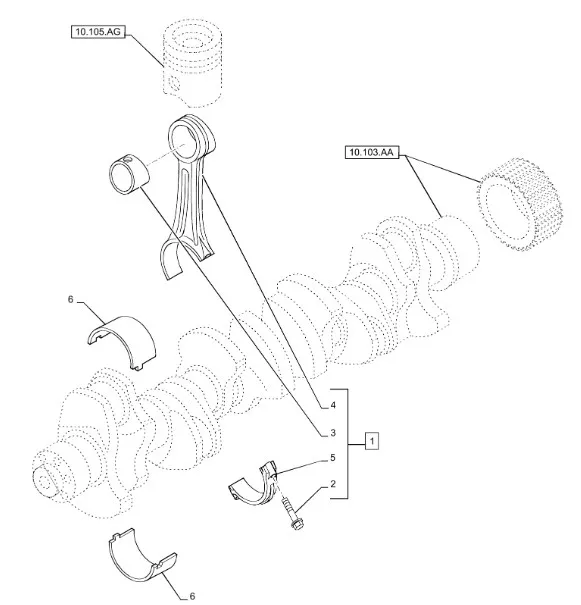 500054907 - Вкладыш зелен. 0,254мм шатуна ДВС Cursor9 T8./Mg., CS, CSX, CX6/8, Axion9